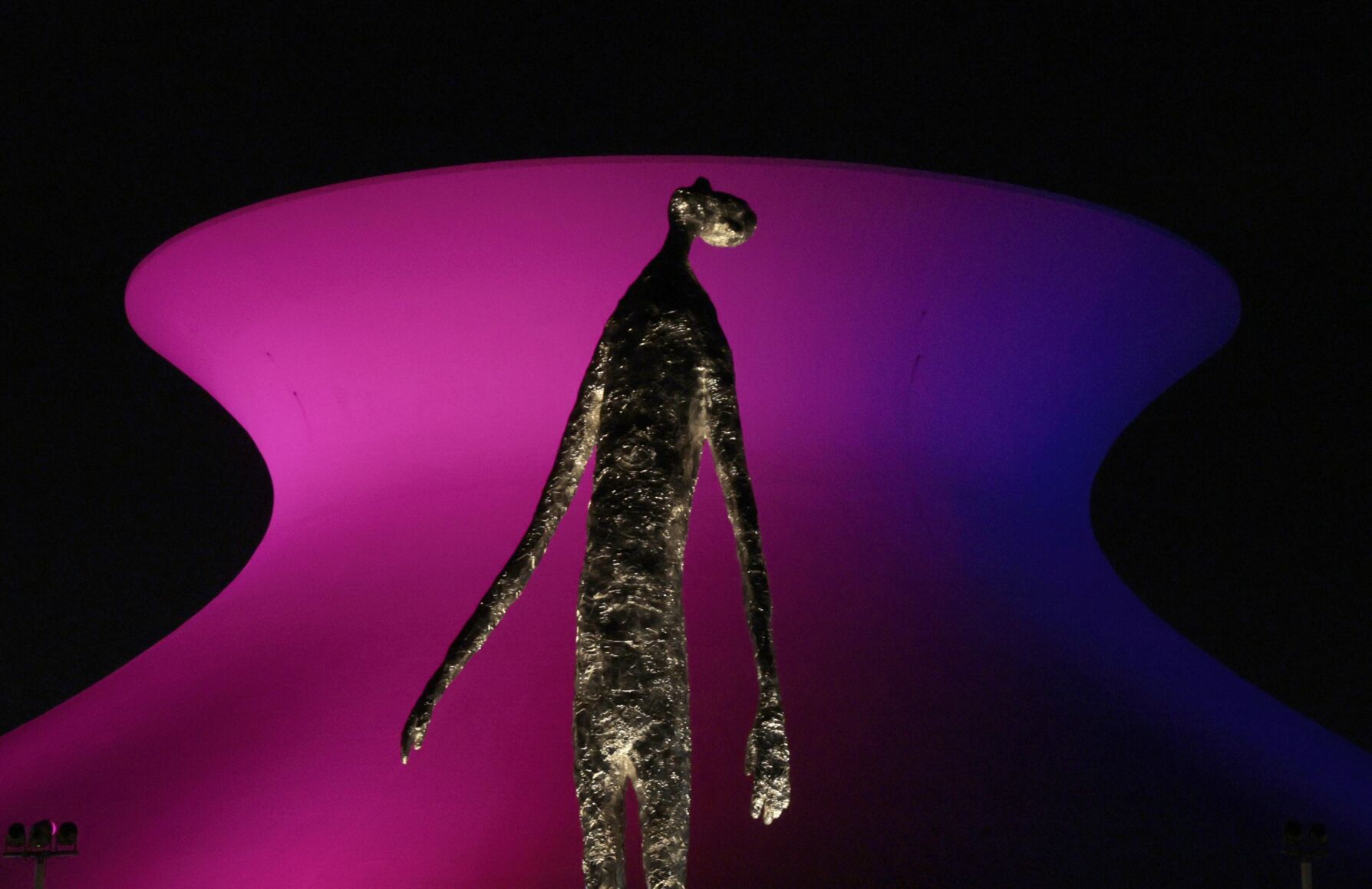 St. Louis Science Center McDonnell Planetarium glows City SC Red